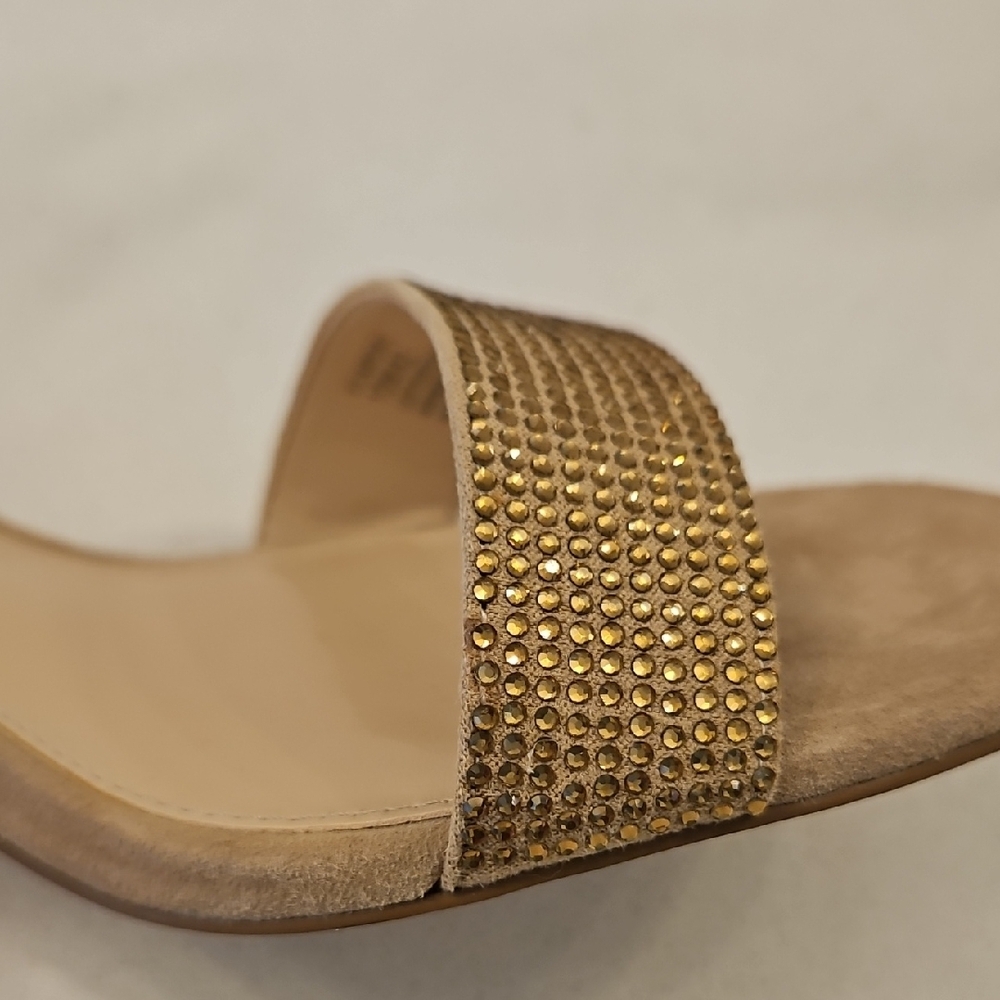 Vince Camuto Tan Suede Block Heel Sandals sz 10 - Picture 6 of 9
